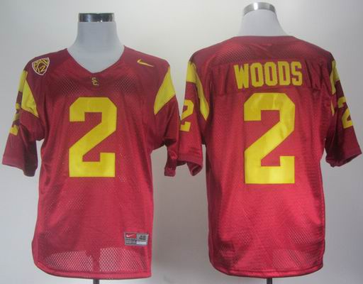 Nike USC Trojans Robert Woods 2 Red Pac-12 Patch College Football Jersey