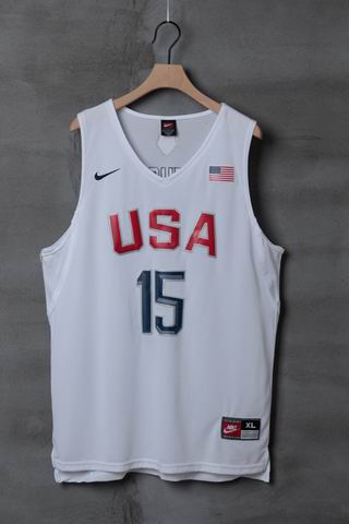 Olympic Basketball USA #15 Anthony white jersey