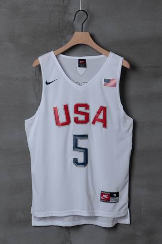 Olympic Basketball USA #5 Durant white jersey