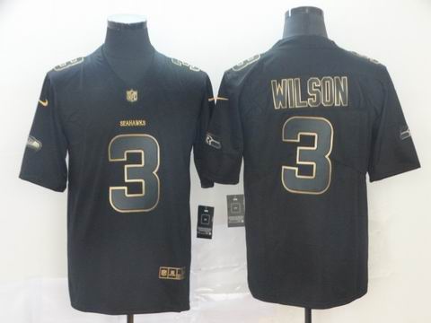 Seattle Seahawks #3 WILSON black golden rush jersey