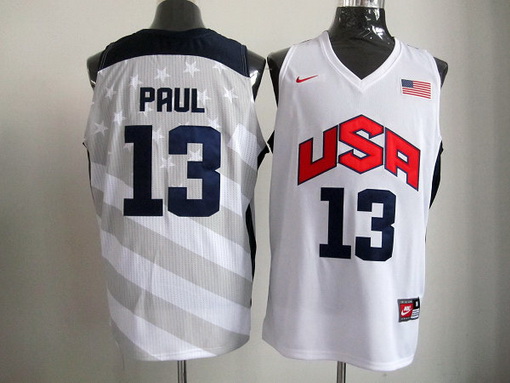 USA Olympic basketball jersey USA 13 Paul white