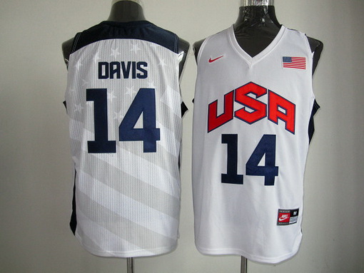 USA Olympic basketball jersey USA 14 Davis white