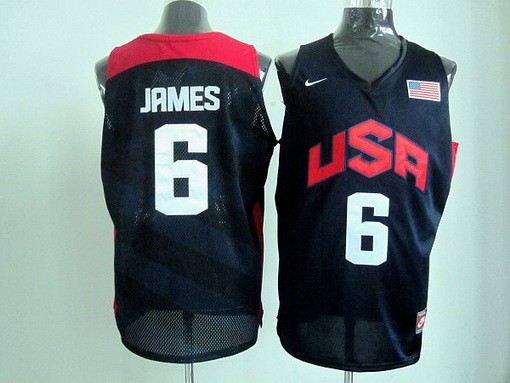 USA Olympic basketball jersey USA 6# James blue