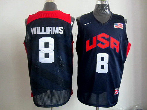 USA Olympic basketball jersey USA 8 Williams blue