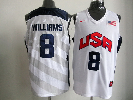 USA Olympic basketball jersey USA 8 Williams white