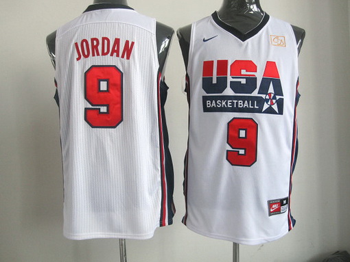USA Olympic basketball jersey USA 9 Jordan white