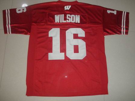 Wisconsin Badgers 16 Russell Wilson Red NCAA College Football Jersey
