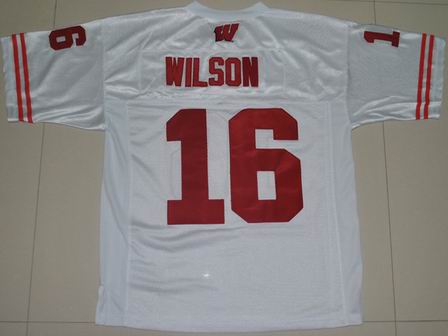 Wisconsin Badgers 16 Russell Wilson White NCAA College Football Jersey