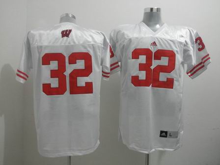 Wisconsin Badgers 32 John Clay White NCAA College Football Jersey