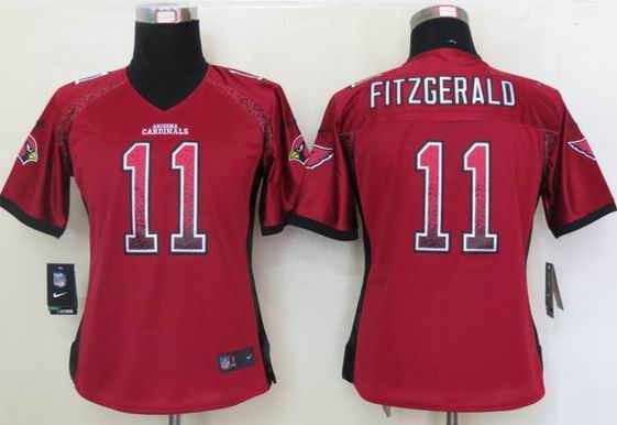 Women 2013 NEW Nike Arizona Cardicals 11 Fitzgerald Drift Fashion Red Elite Jerseys