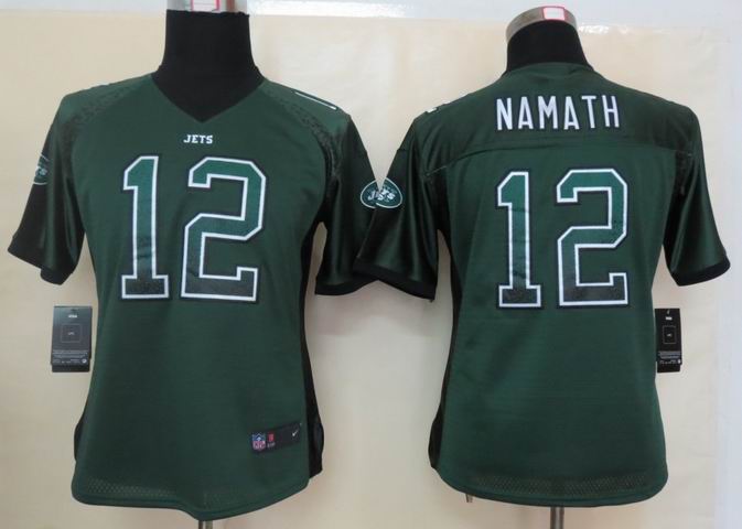 Women 2013 NEW Nike New York Jets 12 Namath Drift Fashion Green Elite Jerseys