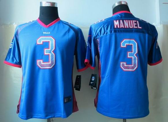 Women 2013 New Nike Buffalo Bills 3 Manuel Drift Fashion Blue Elite Jerseys