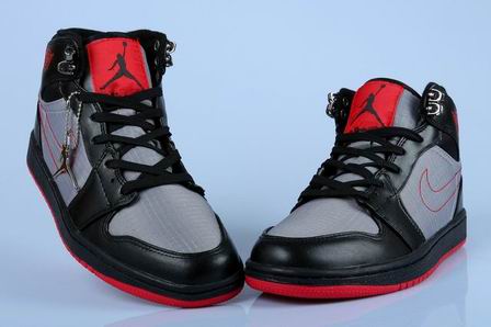 Women Air Jordan 1 retro shoes grey black red