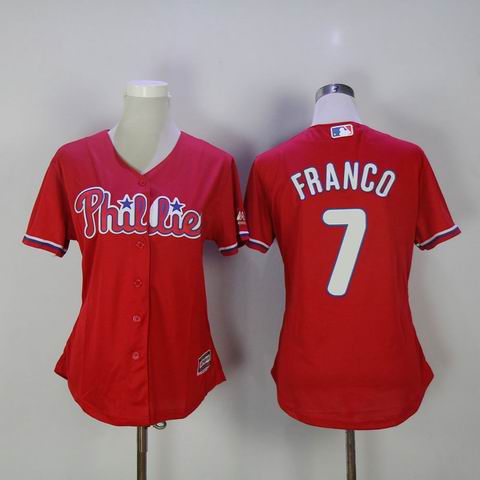 Women MLB Philadephia Phillis #7 FRANCO red jersey