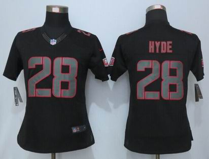 Women Nike nfl San Francisco 49ers 28 Hyde Impact Limited Black Jersey
