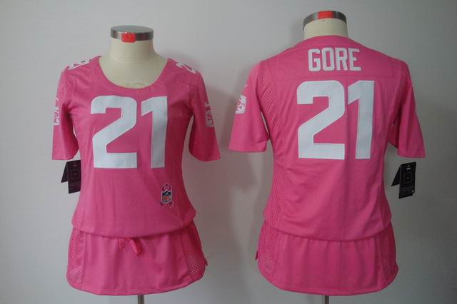 Womens Nike NFL San Francisco 49ers 21 Gore breast Cancer pink Elite Jersey