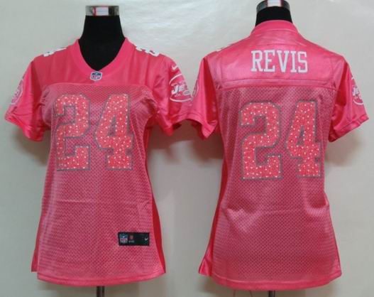Womens Nike New York Jets 24 Revis Pink Elite Jersey