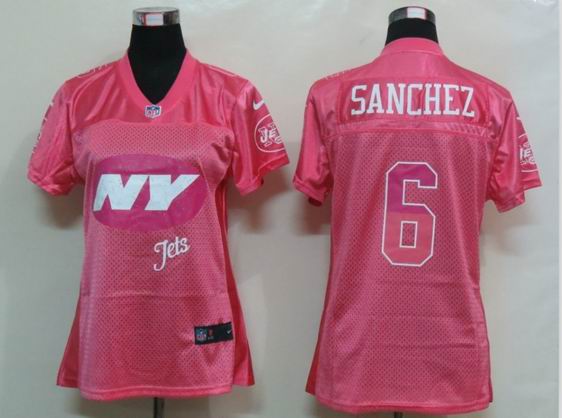 Womens Nike New York Jets 6 Sanchez Pink Elite Jerseys