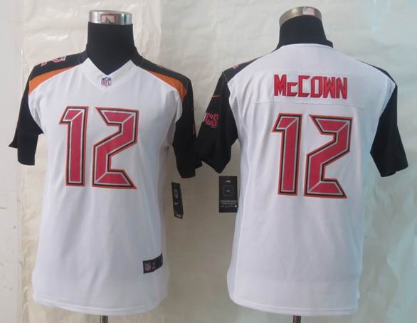Youth 2014 New Nike Tampa Bay Buccaneers 12 McCown White Limited Jerseys