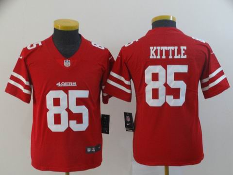 Youth 49ers #85 KITTLE red rush jersey