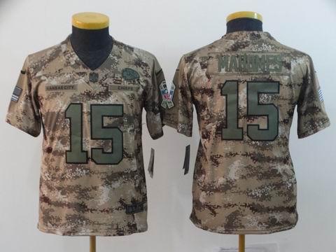 Youth Chiefs #15 Mahomes Camo Salute to Service jersey