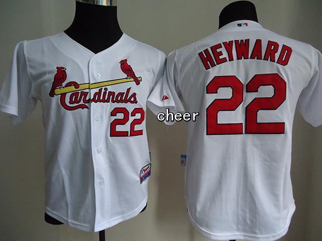 Youth MLB Cardinals #22 Heyward White Jersey