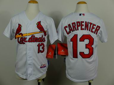Youth MLB Cardinals 13# Carpenter white jersey