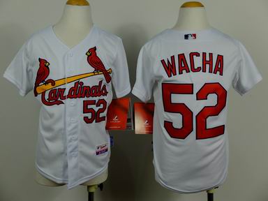 Youth MLB Cardinals 52# Wacha white jersey
