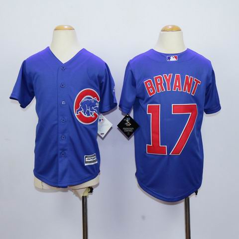 Youth MLB Chicago Cubs #17 Bryant blue jersey