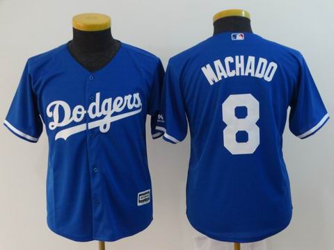 Youth MLB Los Angeles Dodgers #8 Machado blue jersey