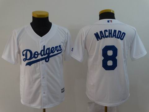 Youth MLB Los Angeles Dodgers #8 Machado white jersey
