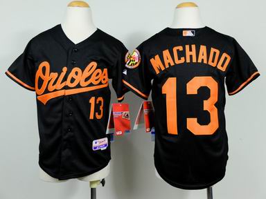 Youth MLB Orioles 13# Machado black jersey
