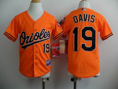 Youth MLB Orioles 19# davis orange jersey