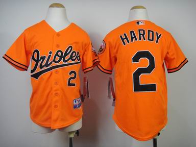 Youth MLB Orioles 2# Hardy orange jersey