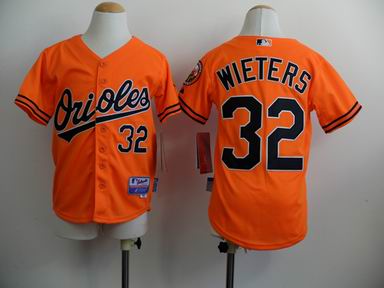 Youth MLB Orioles 32# Wieters orange jersey
