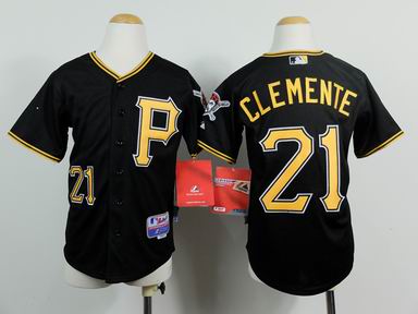 Youth MLB Priates 21 Clemente black jersey
