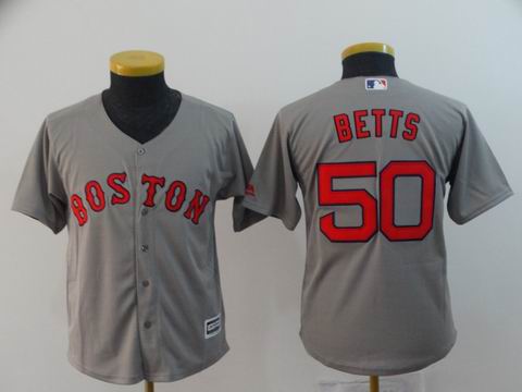 Youth MLB Redsox #50 BETTS grey game jersey