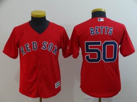 Youth MLB Redsox #50 BETTS red game jersey
