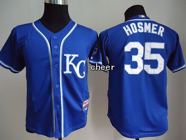 Youth MLB Royals #35 Hosmer Blue Jersey