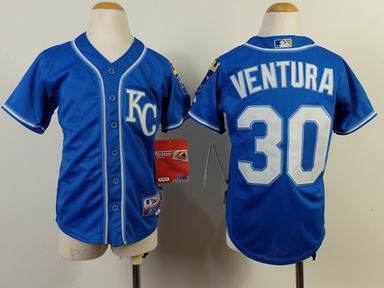 Youth MLB Royals 30 Ventura blue jersey