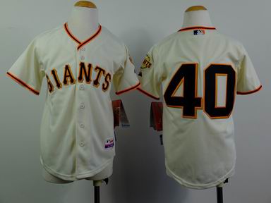 Youth MLB giants 40# rice white jersey
