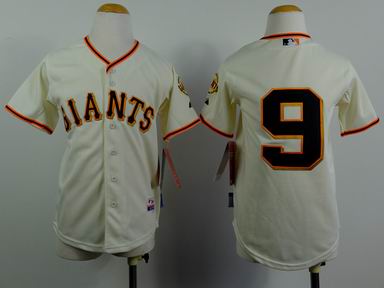 Youth MLB giants 9# rice white jersey