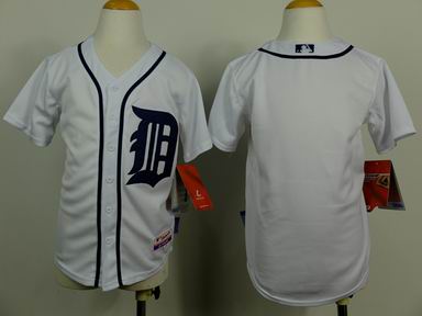 Youth MLB tigers blank white jersey
