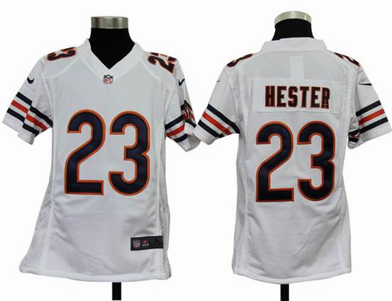Youth Nike NFL Bears 23 Hester white stitched Jersey
