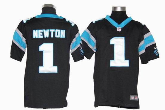Youth Nike NFL Carolina Panthers 1 Newton black stitched jersey