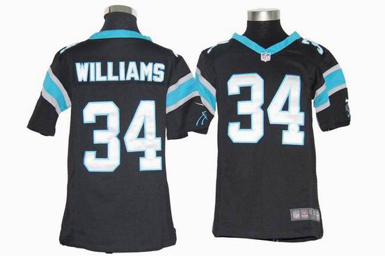 Youth Nike NFL Carolina Panthers 34 Williams black stitched jersey