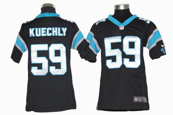 Youth Nike NFL Carolina Panthers 59 Kuechly black stitched jersey