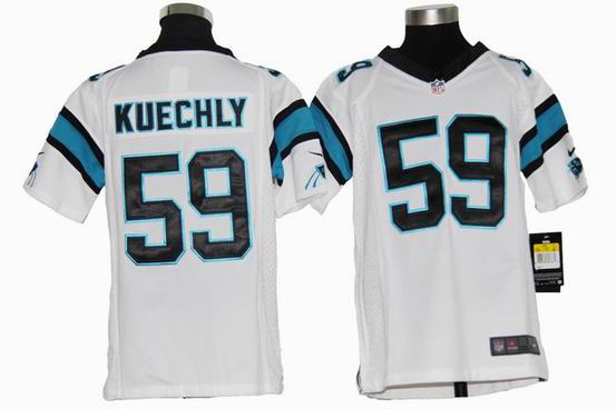 Youth Nike NFL Carolina Panthers 59 Kuechly white stitched jersey