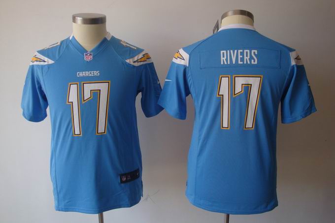 Youth Nike NFL Chargers 17 Rivers light blue Game Jersey