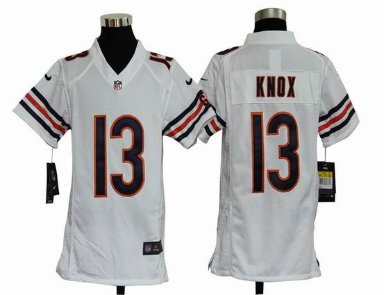Youth Nike NFL Chicago Bears 13 Knox white stitched jersey